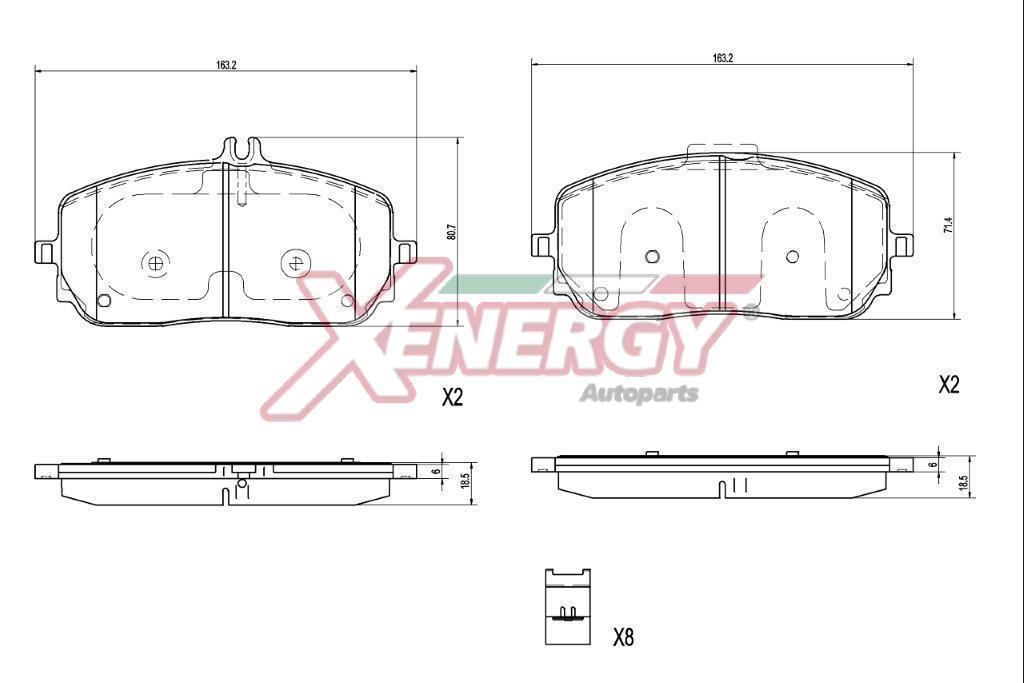 Jogo de 4 pastilhas de travão XENERGY ref. X41467