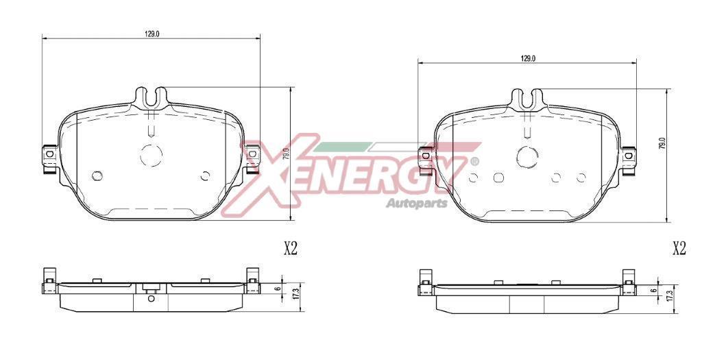 Jogo de 4 pastilhas de travão XENERGY ref. X41469