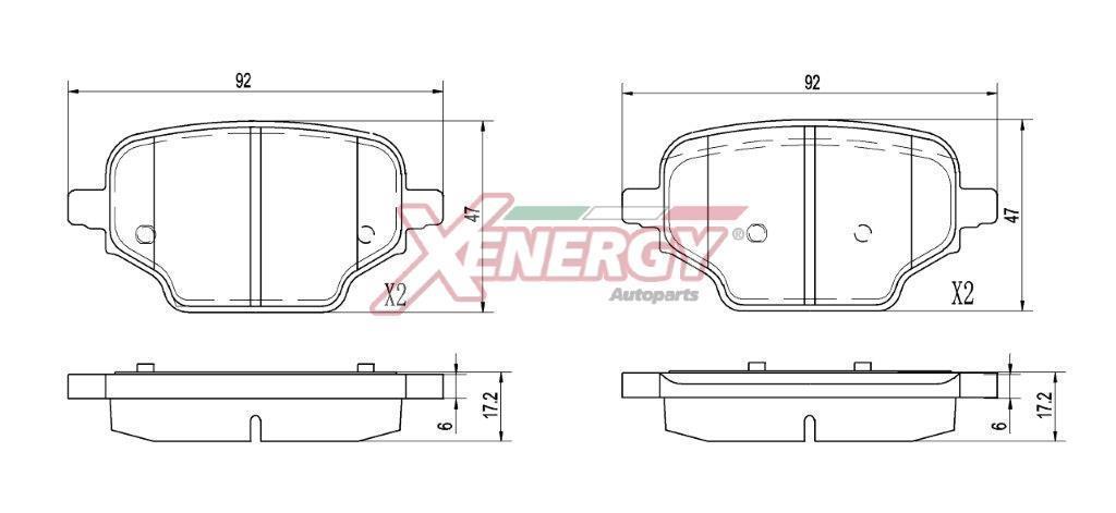 Jeu de 4 plaquettes de frein XENERGY ref. X41472