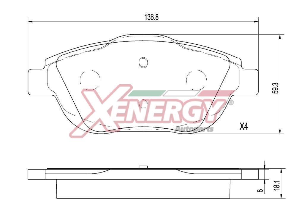Jeu de 4 plaquettes de frein XENERGY ref. X41475