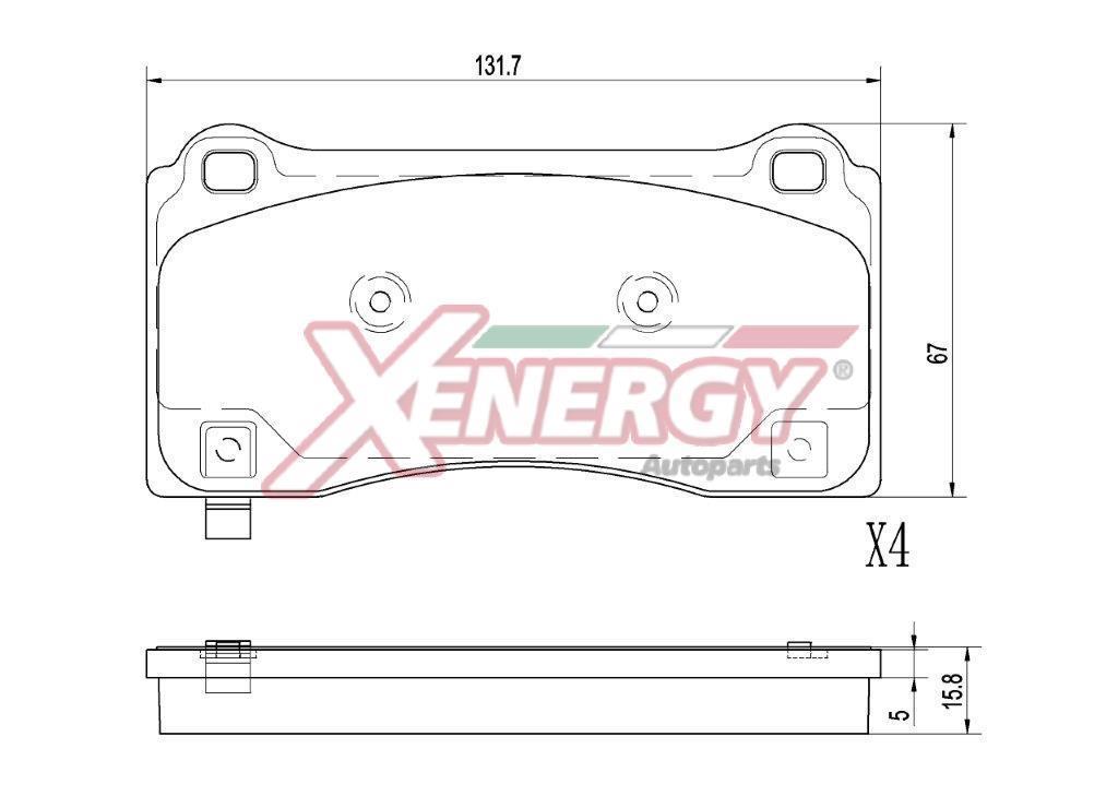 Jeu de 4 plaquettes de frein XENERGY ref. X41481