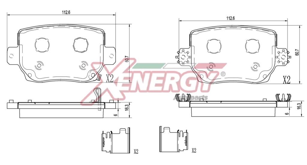 Jeu de 4 plaquettes de frein XENERGY ref. X41483