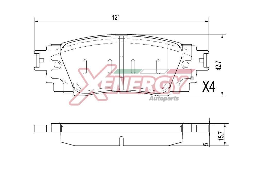 Jeu de 4 plaquettes de frein XENERGY ref. X41489