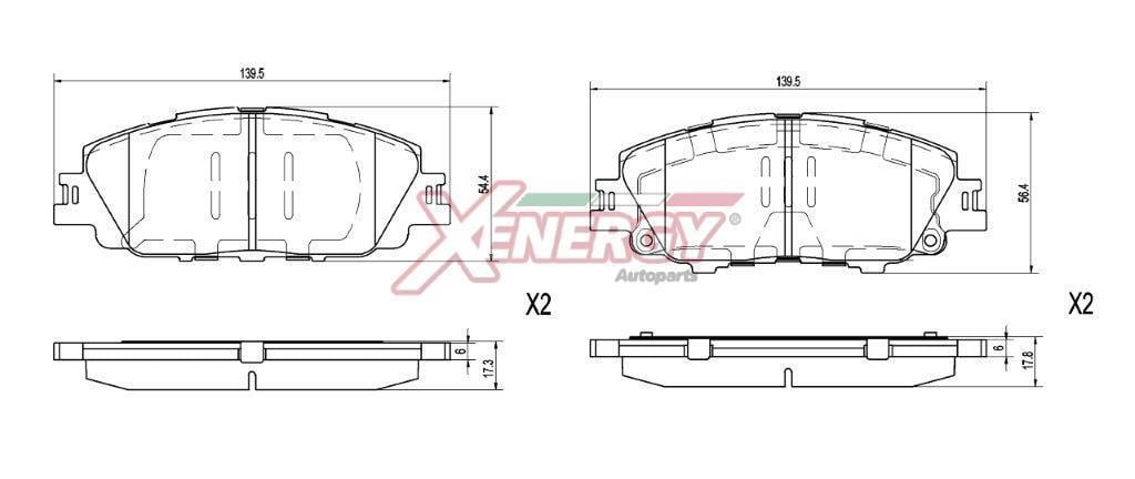 Jeu de 4 plaquettes de frein XENERGY ref. X41494