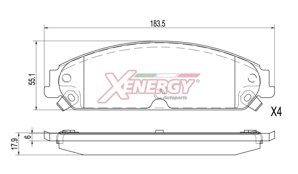Jeu de 4 plaquettes de frein XENERGY ref. X41502