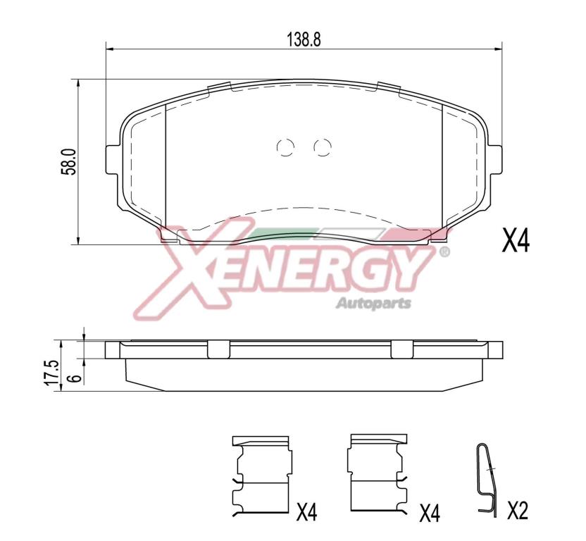 Jogo de 4 pastilhas de travão XENERGY ref. X41506