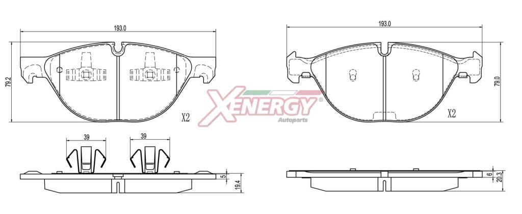 Jeu de 4 plaquettes de frein XENERGY ref. X41508