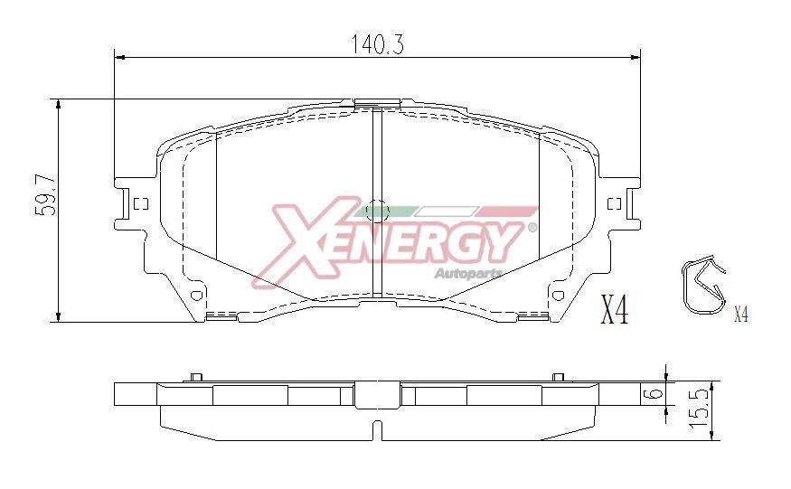 Jogo de 4 pastilhas de travão XENERGY ref. X41512