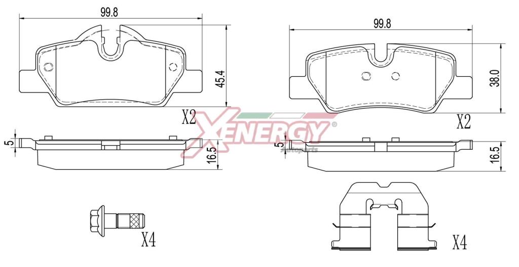 Jogo de 4 pastilhas de travão XENERGY ref. X41513
