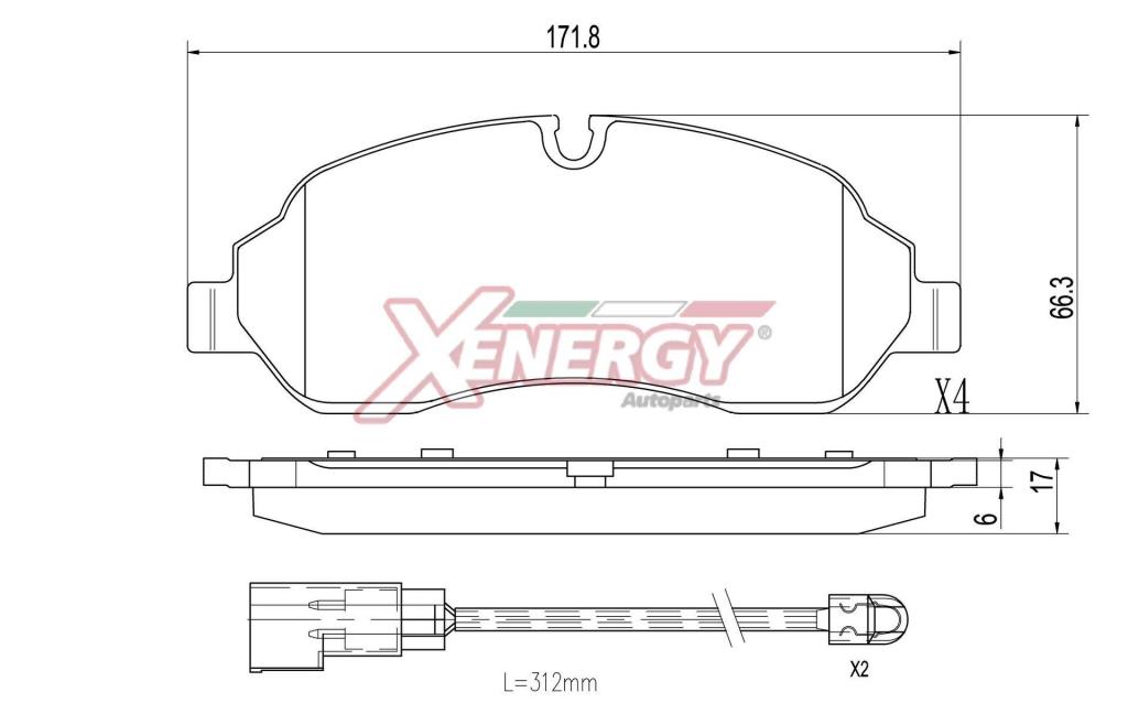 Jogo de 4 pastilhas de travão XENERGY ref. X41515