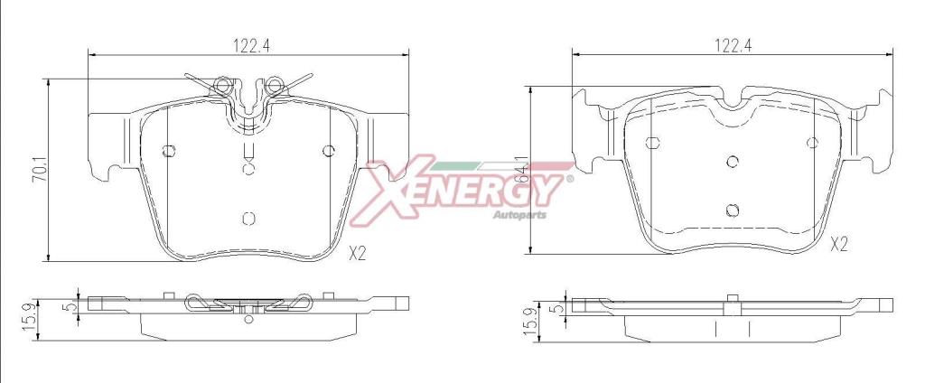 Jogo de 4 pastilhas de travão XENERGY ref. X41517