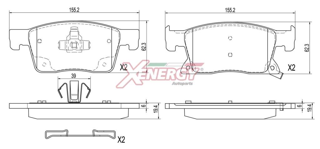 Jeu de 4 plaquettes de frein XENERGY ref. X41519