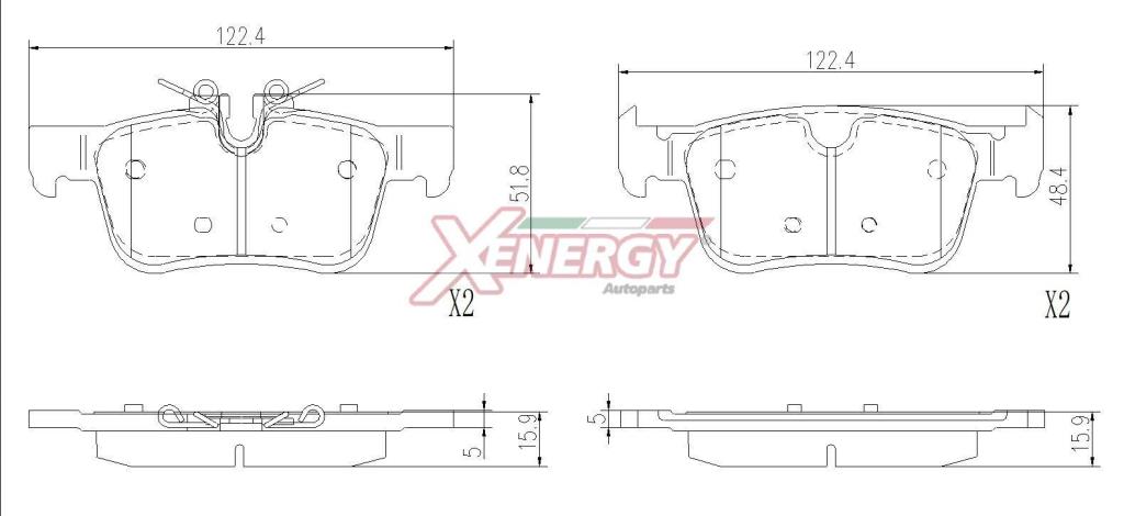 Jogo de 4 pastilhas de travão XENERGY ref. X41520