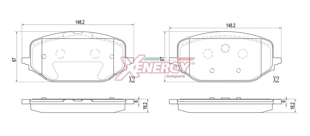 Jogo de 4 pastilhas de travão XENERGY ref. X41522