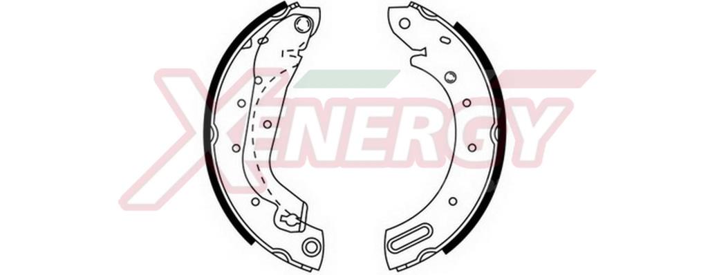Jeu de 4 mâchoires de frein (Garniture de frein à tambour) XENERGY ref. X50342