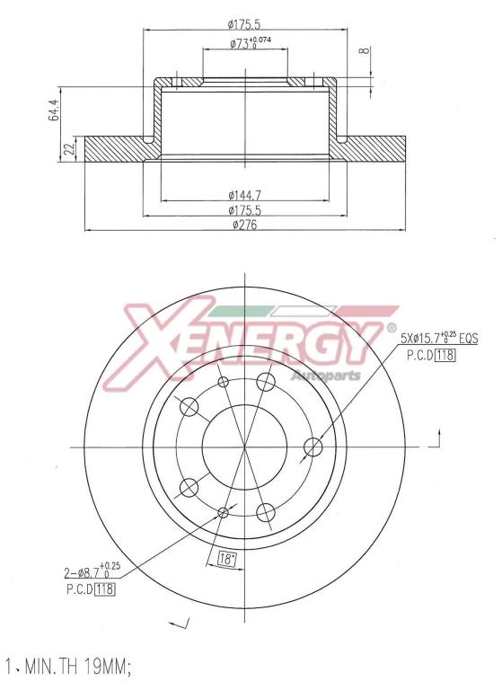 Disques de frein XENERGY ref. X601556