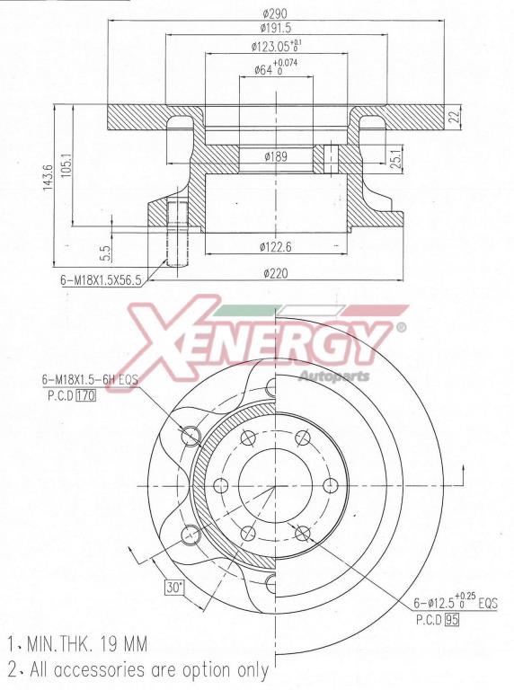 Discos de travão XENERGY ref. X601557