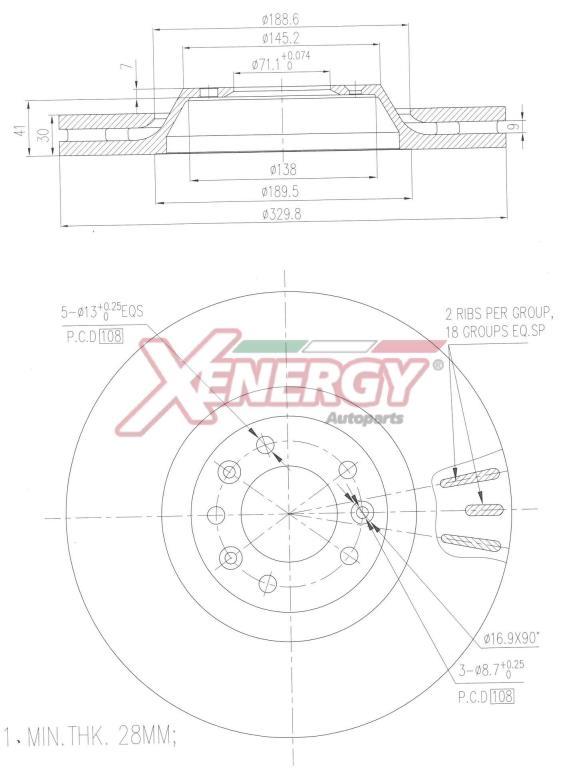 Discos de travão XENERGY ref. X602954