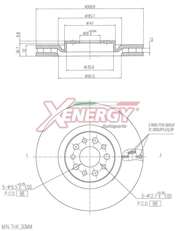 Discos de travão XENERGY ref. X602955