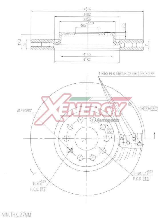 Discos de travão XENERGY ref. X602956