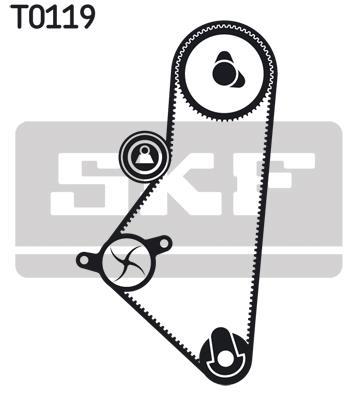 Pompe à eau + kit de courroie de distribution (Kit courroie de distribution) SKF ref. VKMC 03202-1