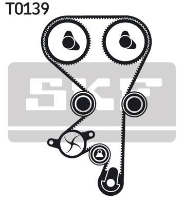 Pompe à eau + kit de courroie de distribution (Kit courroie de distribution) SKF ref. VKMC 05150-3