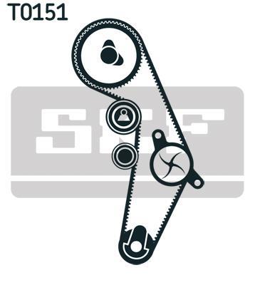 Pompe à eau + kit de courroie de distribution (Kit courroie de distribution) SKF ref. VKMC 01918-2
