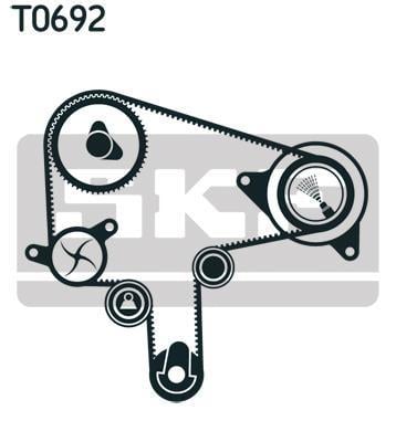 Pompe à eau + kit de courroie de distribution (Kit courroie de distribution) SKF ref. VKMC 94912