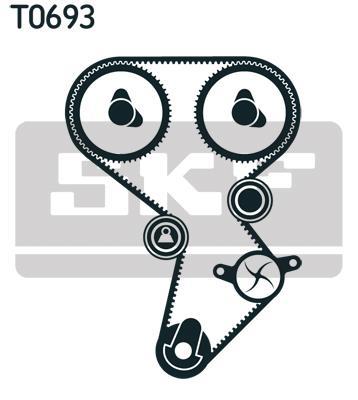 Pompe à eau + kit de courroie de distribution (Kit courroie de distribution) SKF ref. VKMC 95624