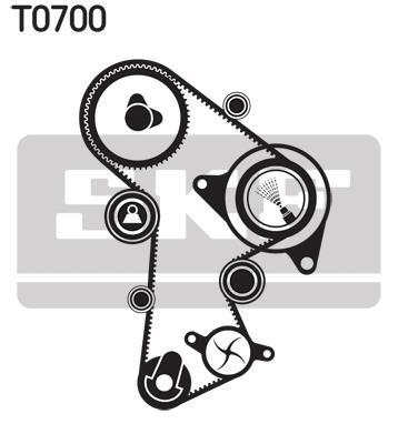 Pompe à eau + kit de courroie de distribution (Kit courroie de distribution) SKF ref. VKMC 11000