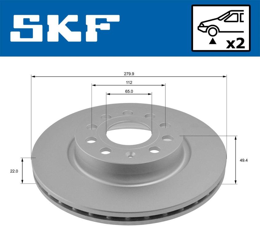 Discos de freno SKF ref. VKBD 80012 V2