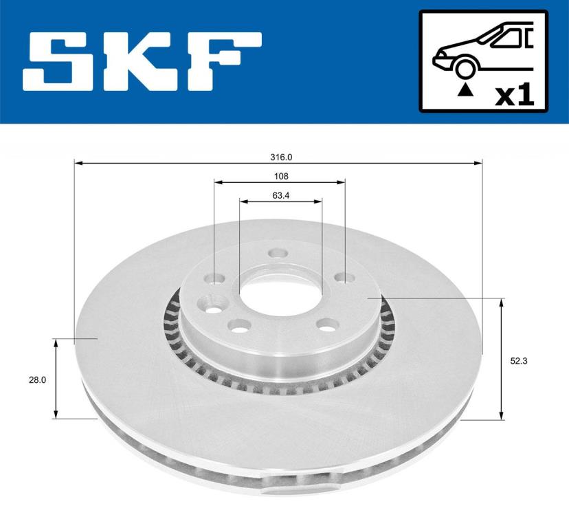 Discos de travão SKF ref. VKBD 80116 V1