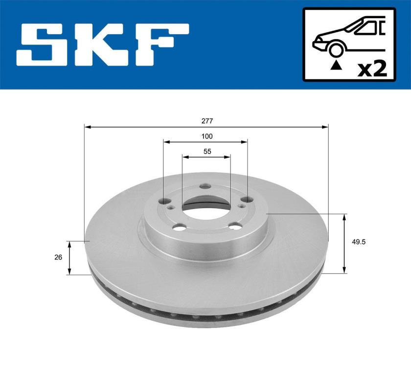 Disques de frein SKF ref. VKBD 80152 V2