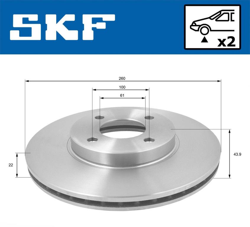 Discos de travão SKF ref. VKBD 80166 V2