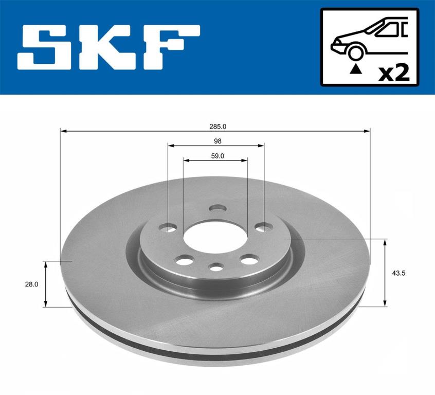 Discos de freno SKF ref. VKBD 80208 V2