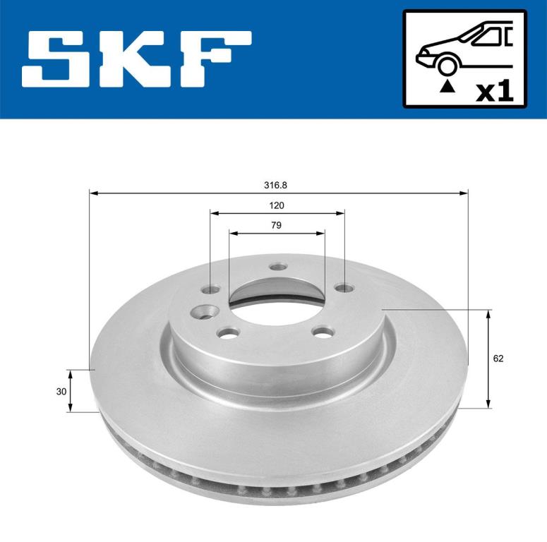 Discos de travão SKF ref. VKBD 80227 V1