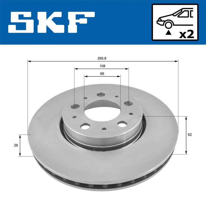 Discos de freno SKF ref. VKBD 80261 V2