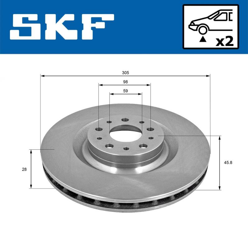 Discos de travão SKF ref. VKBD 80317 V2