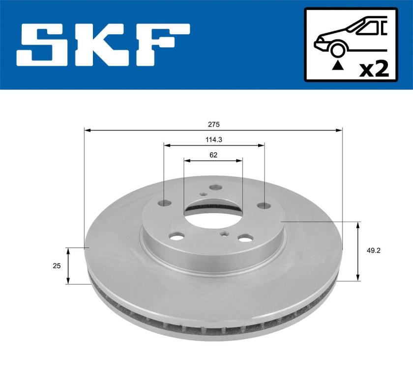 Discos de travão SKF ref. VKBD 80375 V2