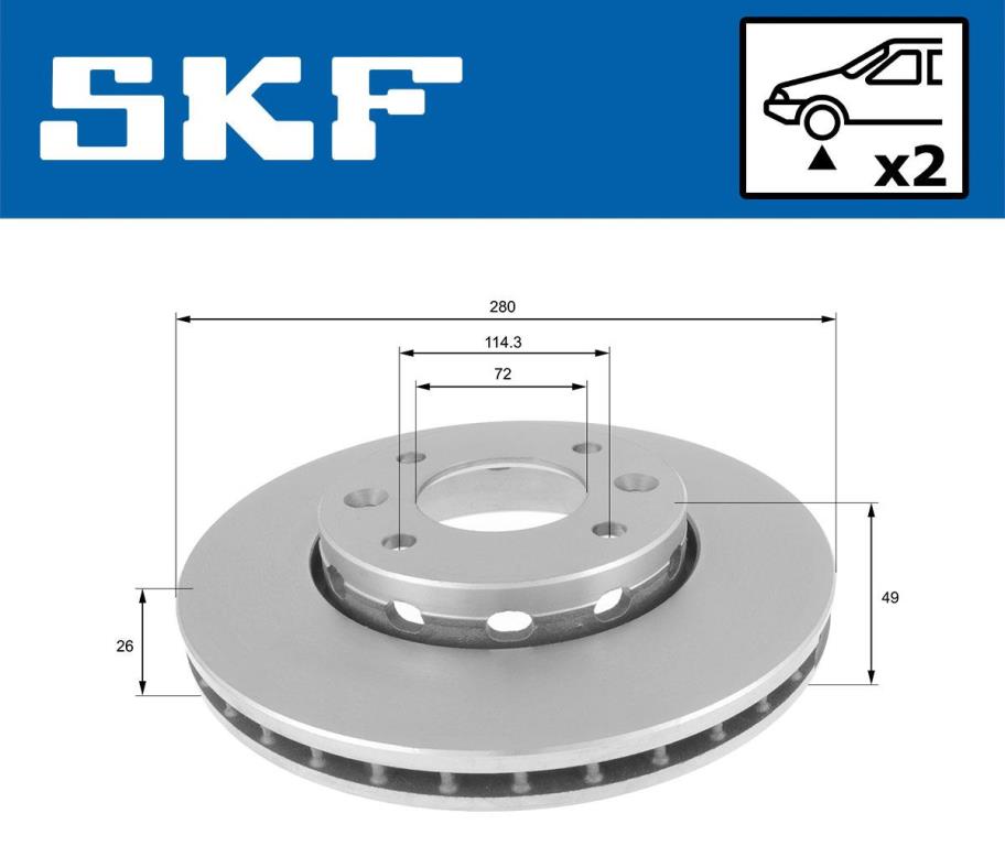 Disques de frein SKF ref. VKBD 80387 V2