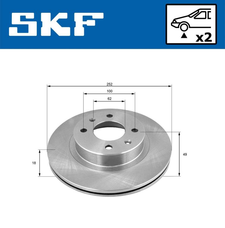 Discos de travão SKF ref. VKBD 80397 V2