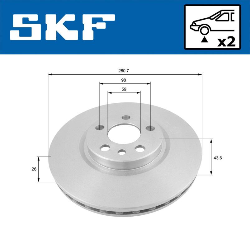 Discos de travão SKF ref. VKBD 80400 V2