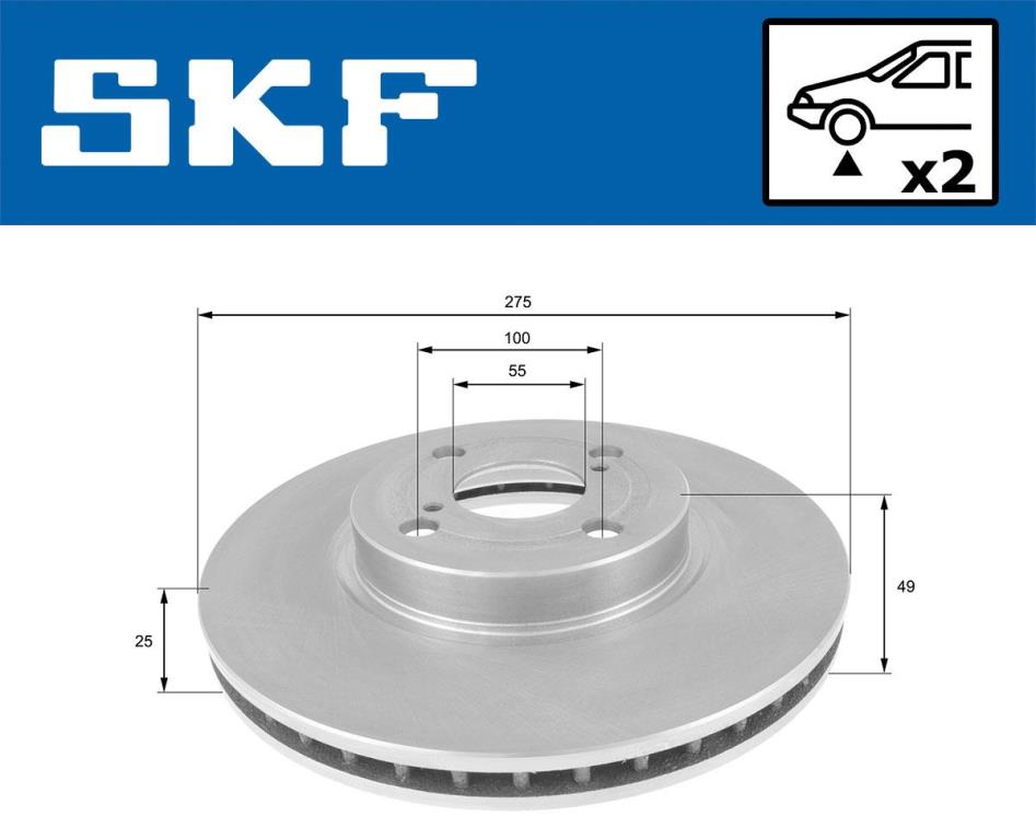 Discos de freno SKF ref. VKBD 80452 V2