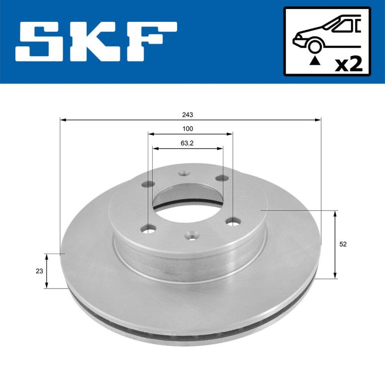 Discos de freno SKF ref. VKBD 80485 V2