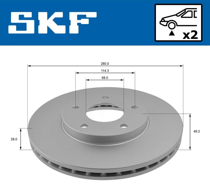 Disques de frein SKF ref. VKBD 80551 V2