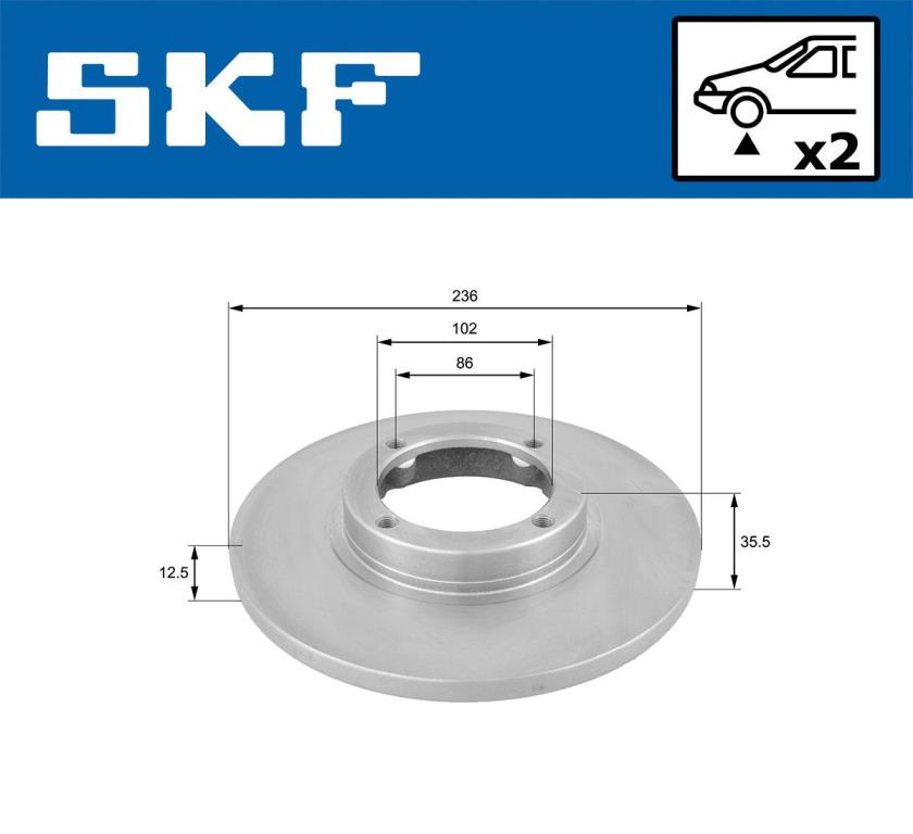Disques de frein SKF ref. VKBD 80600 S2