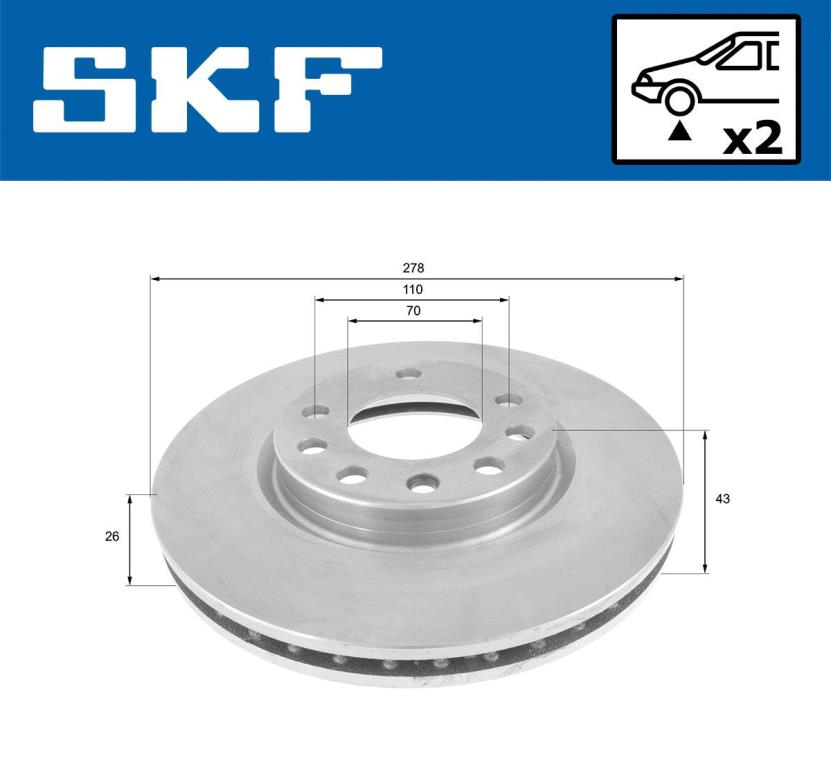Disques de frein SKF ref. VKBD 80606 V2