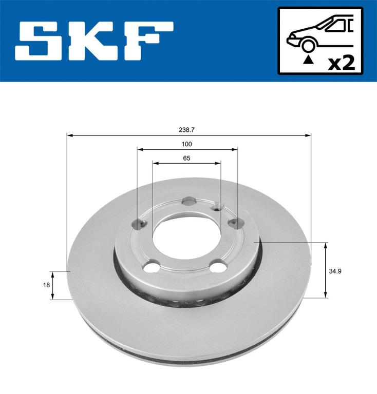Disques de frein SKF ref. VKBD 80612 V2