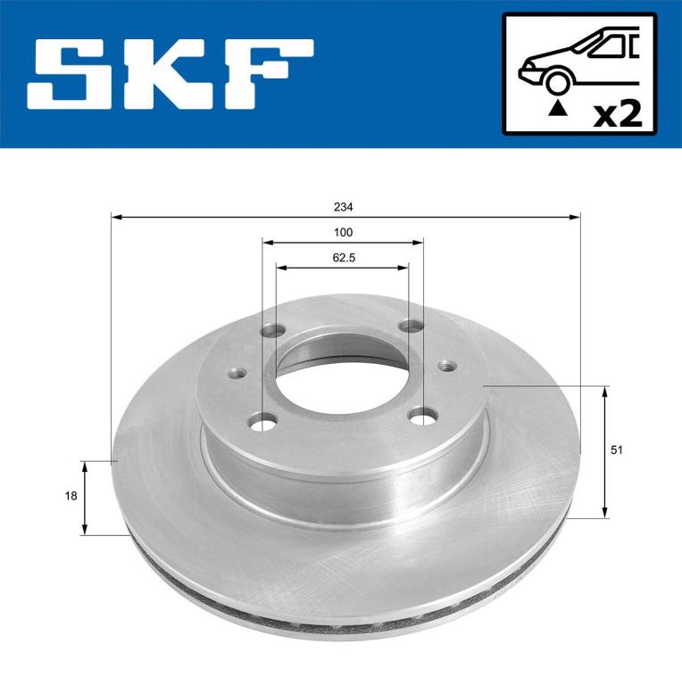 Disques de frein SKF ref. VKBD 80622 V2