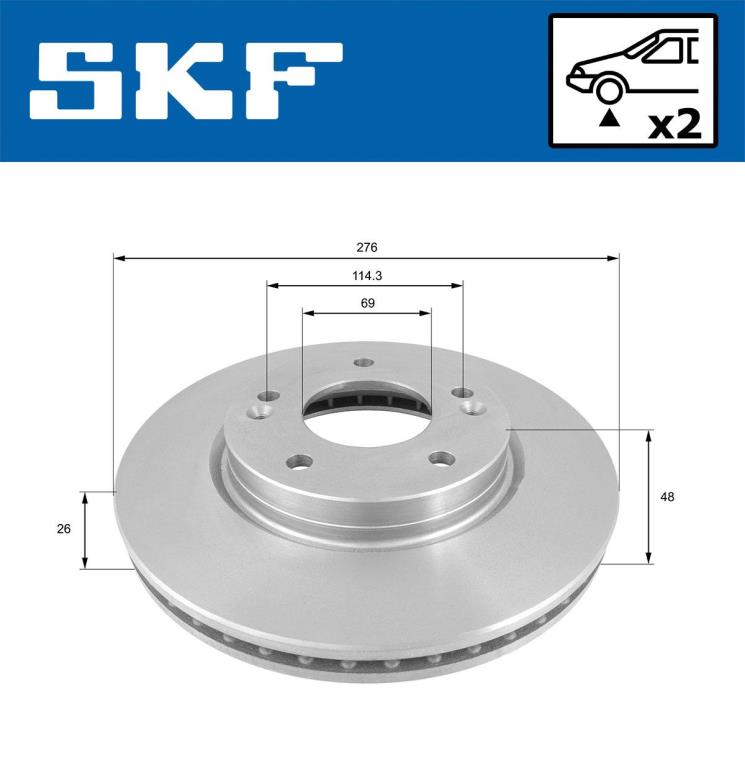 Discos de freno SKF ref. VKBD 80625 V2